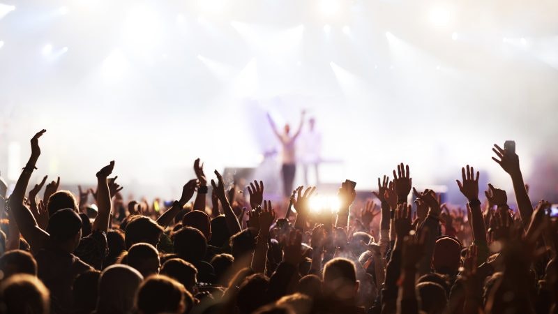 music festival background crowd having fun space for your text